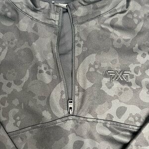 PXG Charcoal Skull Pattern Quarter-Zip